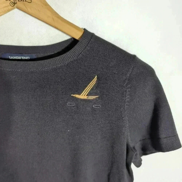 Lands End Gold Flying Bird Cardigan Sweater and Shell set sz XS Uniform Style - Picture 6 of 6